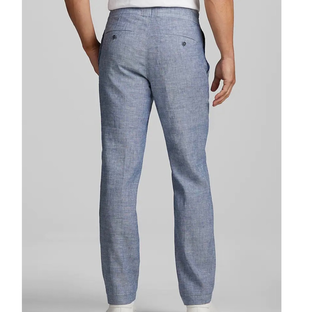 Jos A Bank NWT Sz 40X32 RSVP Collection Tailored Fit Flat Front Linen Blend Casu - Picture 8 of 8